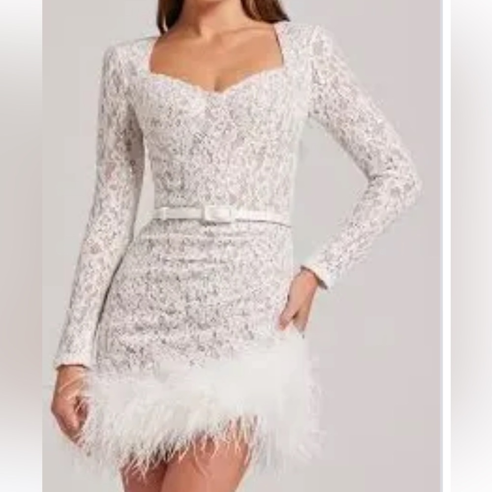 NADINE MERABI NWT White Carly Mini Dress S/M